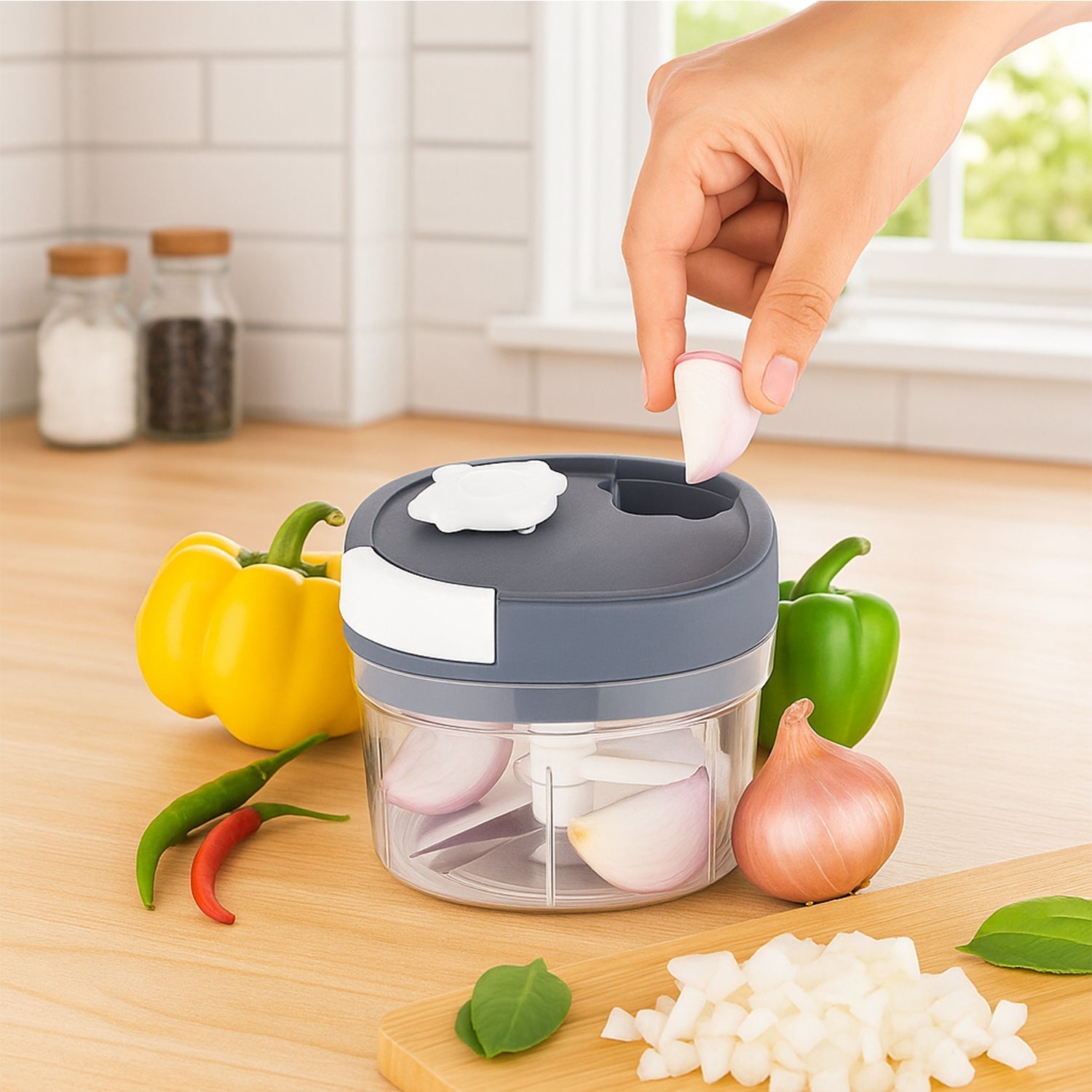 Handy Chopper and Slicer for Chopping and Slicing Fruits Vegetables signaturekarts
