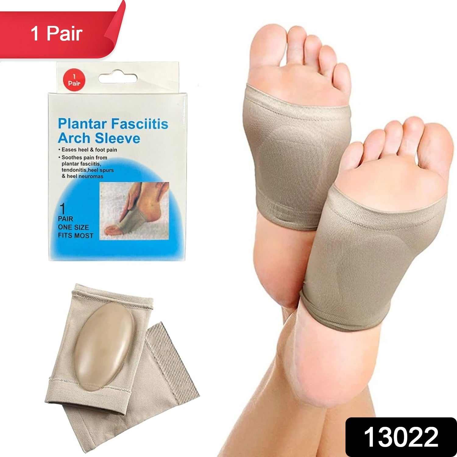 Foot Arch Support for Men & Women | Medial Arch Support for Flat Feet Correction Sleeve with Cushion | Plantar Fasciitis Leg Foot Pain Relief Product | Foot Care for Orthopedic Shoes Slippers, (1 Pair) signaturekarts
