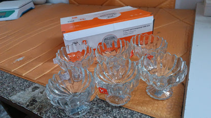 Glass Ice Cream Bowls Glass Dessert Cups for Sundae (6 pcs / 120ml) Signaturekarts