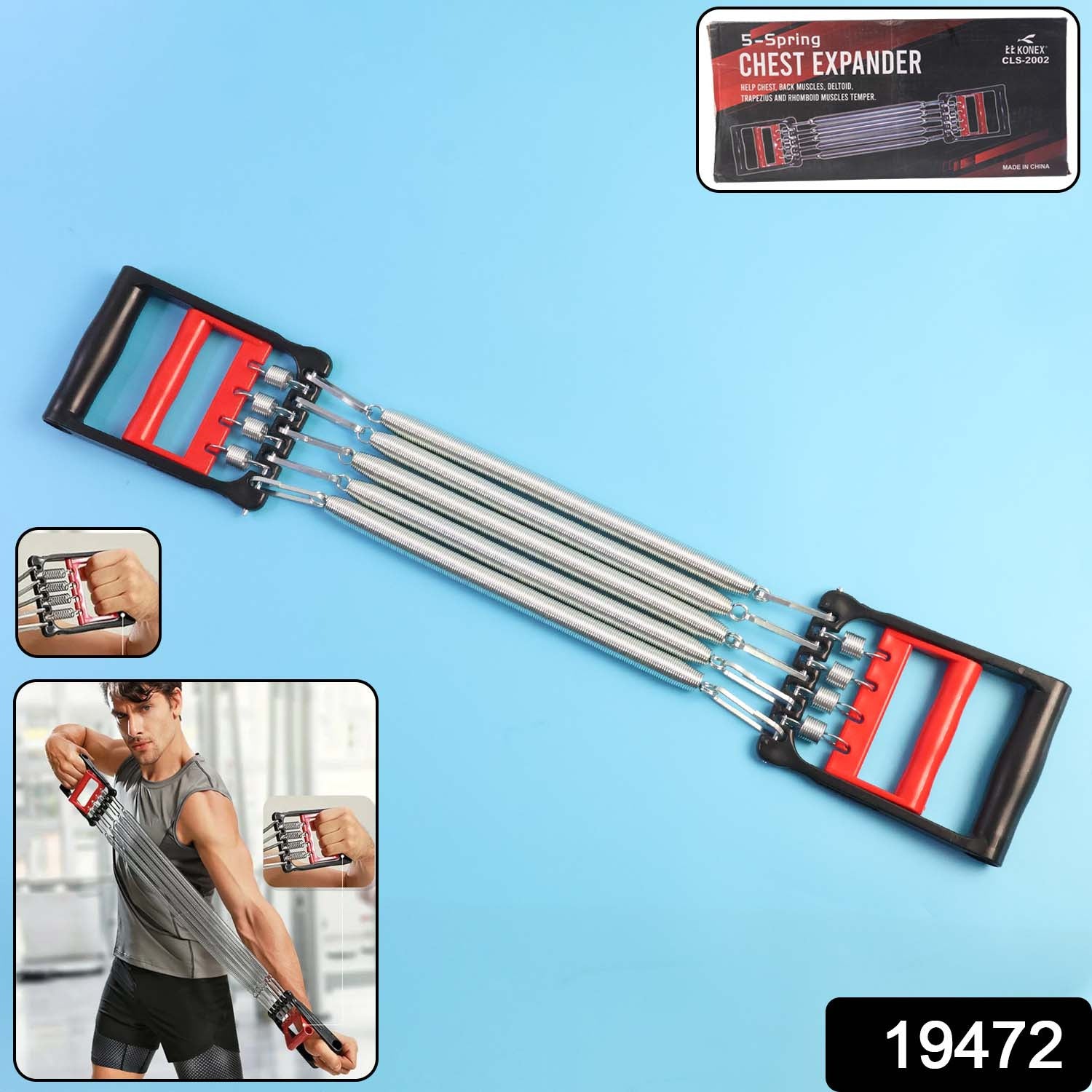 5-Spring Chest Expander for Home Workout signaturekarts