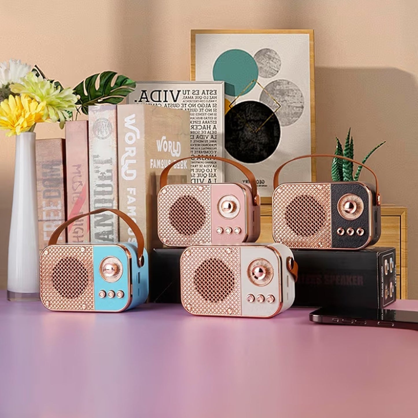 Vintage Style Wireless Portable Speaker with Retro Radio (1 Pc) The Morsignaturekarts