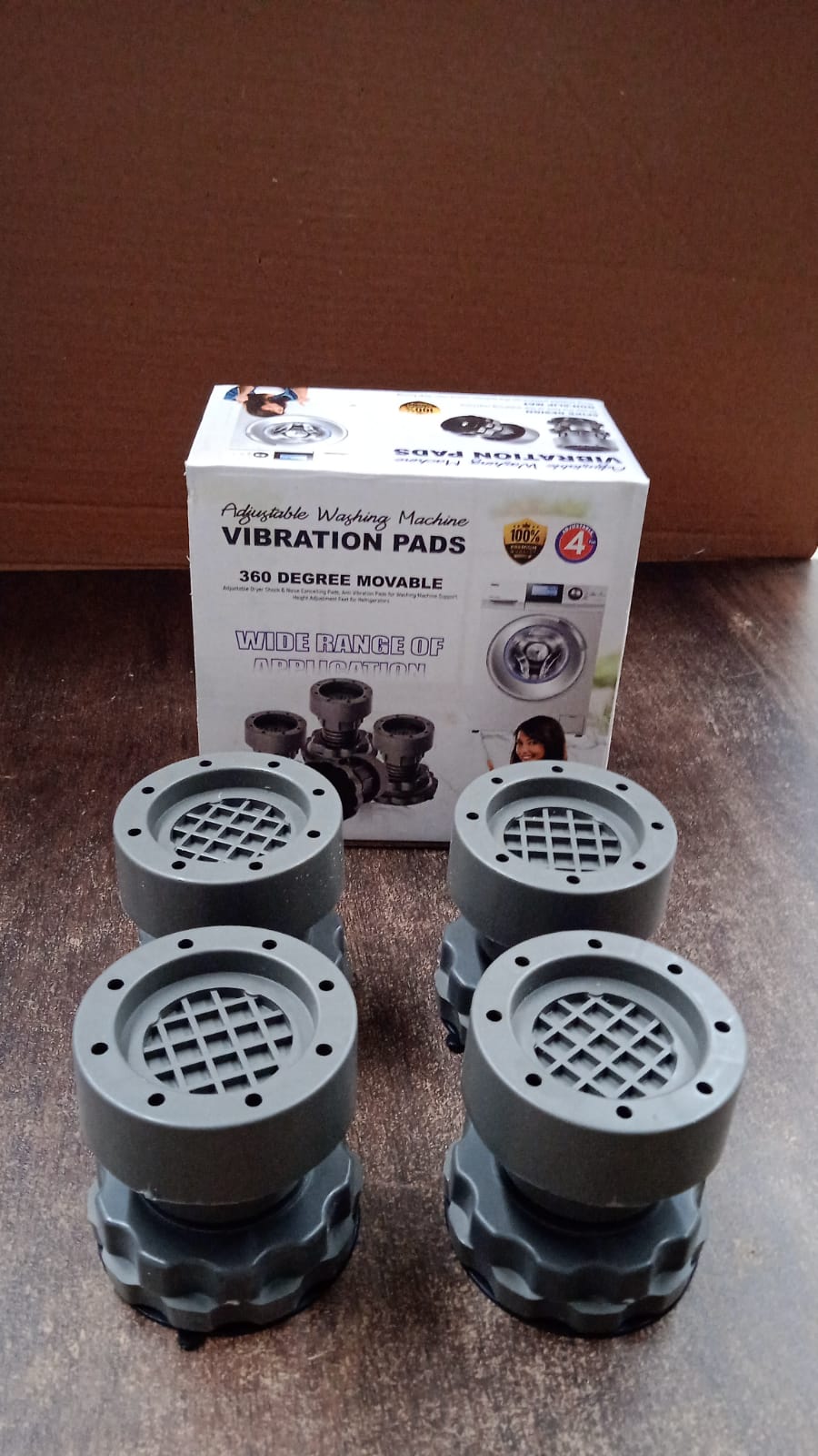Adjustable Anti-Vibration Pads for Washing Machine and Refrigerator Base (4 Pc) Signature Kart