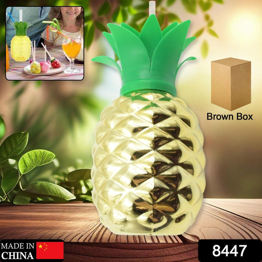 Plastic Pineapple Cups with Straw (1 Pc) - Party Favors, Hawaiian, Beach signaturekarts