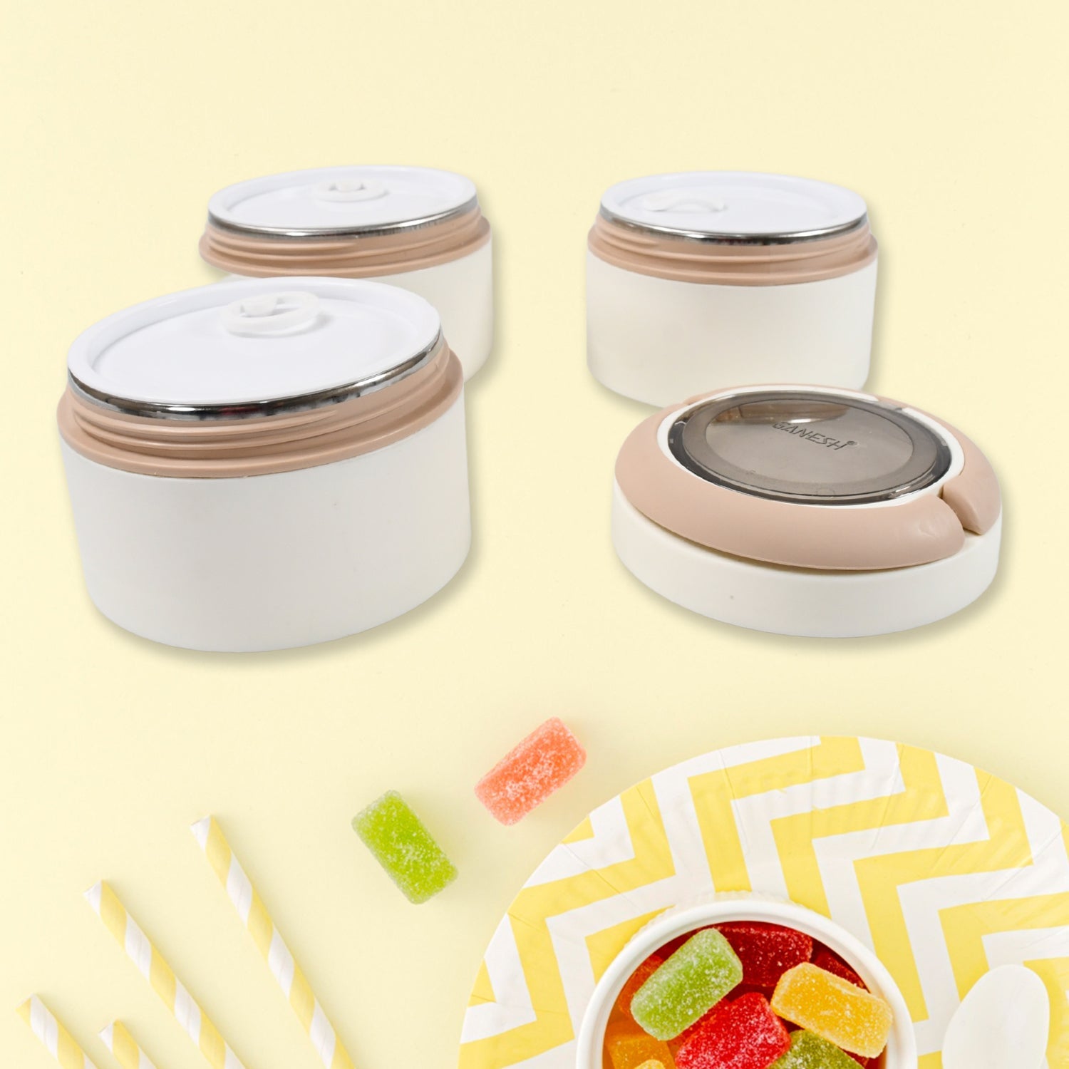 Ganesh Smart Stack 3 Layer Portable Lunch Box  for Office, School, Picnic (3 Layer) signaturekarts