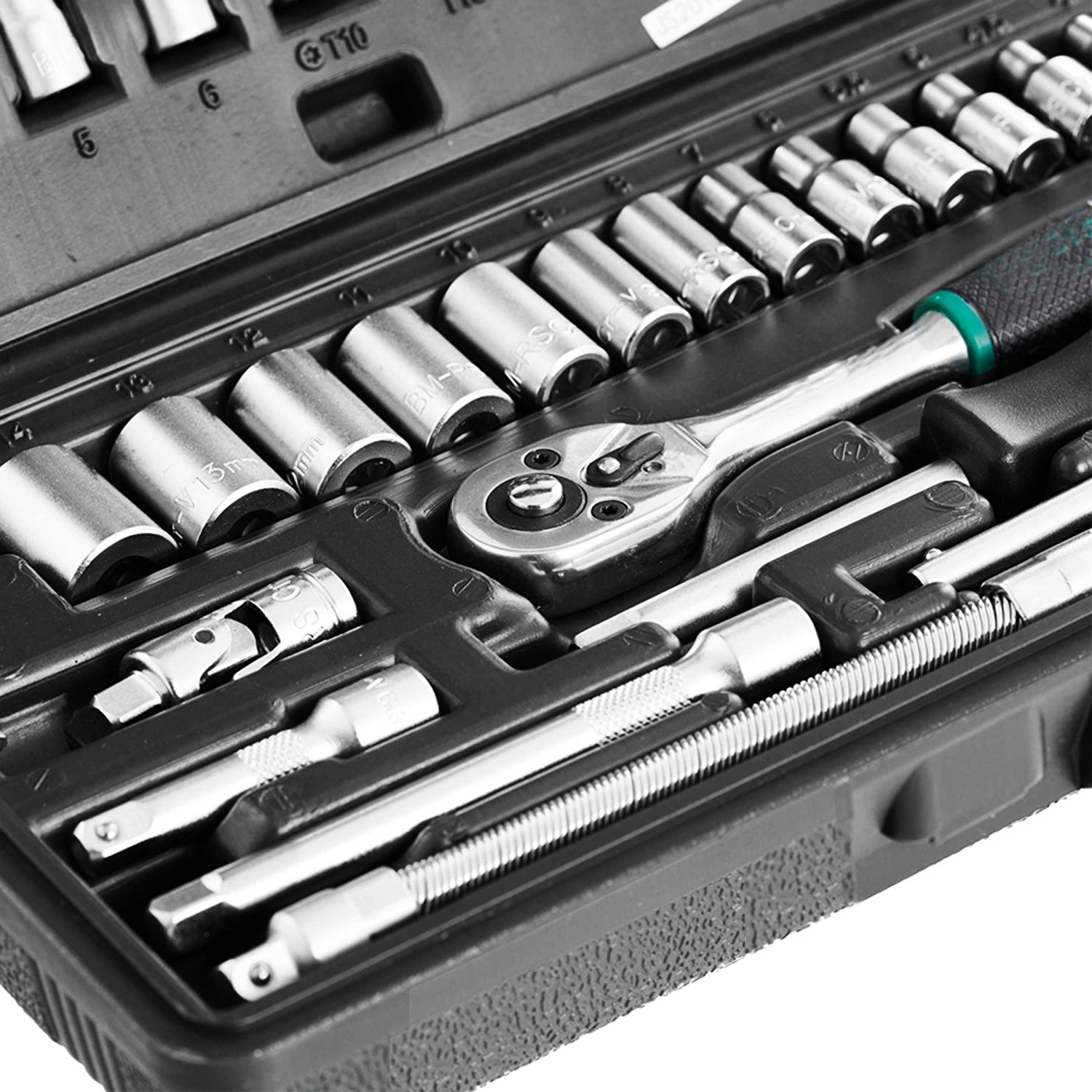 46pcs Metal 1 / 4"" Socket Set (Black, 46pcs) signaturekarts
