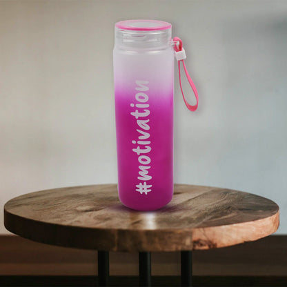 Motivational Glass Water Bottle Colorful portable Water Glass Bottle (350 ML) signaturekarts