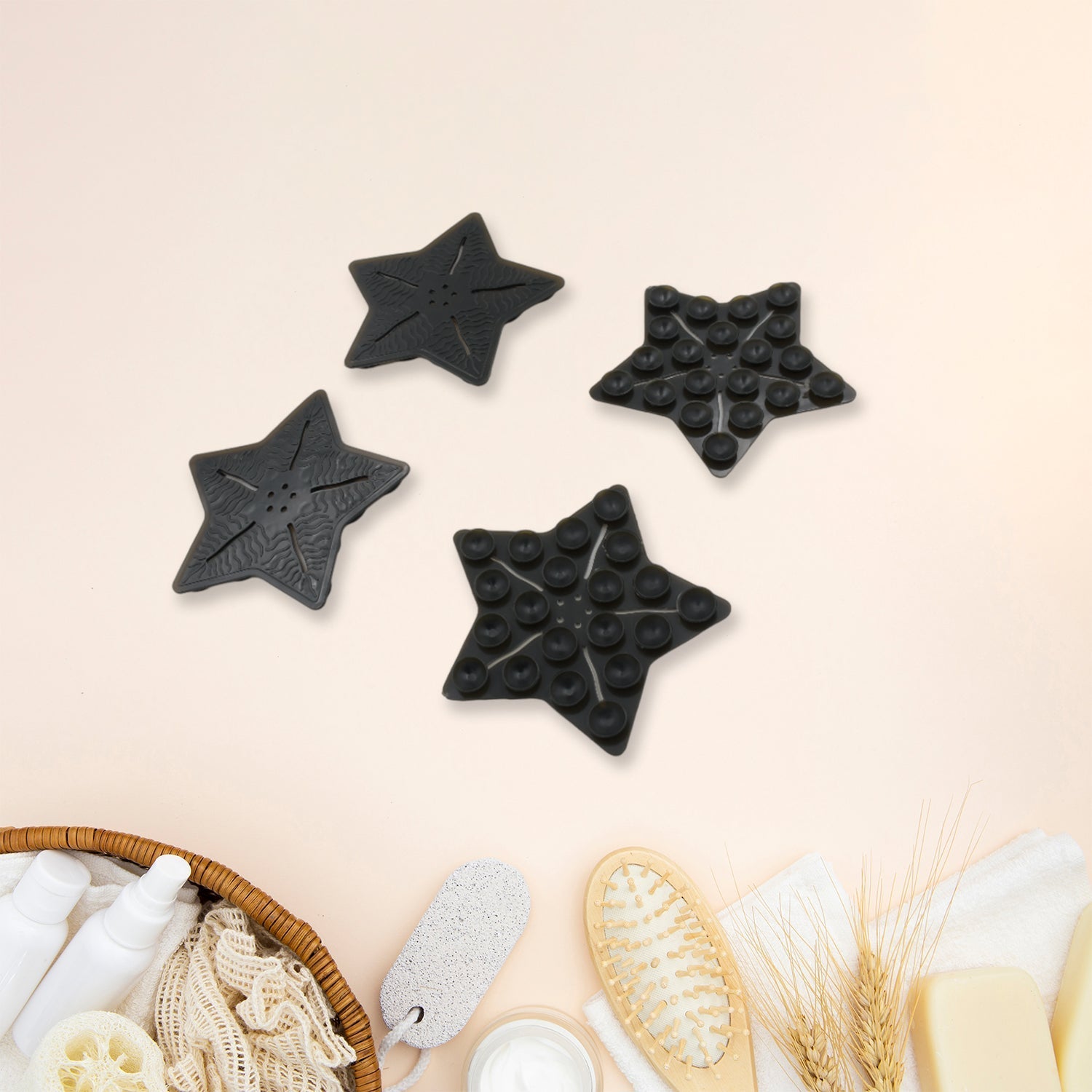 Mini PVC Anti Slip Bat Mat Star Shaped for Kids 4 Pc Set signaturekarts
