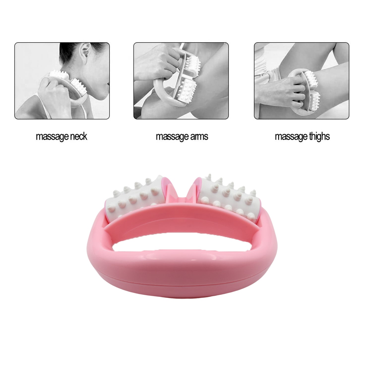 Plastic Massage Roller - 2-Roller Manual Design for Cellulite & Muscle Pain Relief signaturekarts