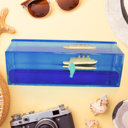 Car Interior Dashboard Decoration Floating Water Cruiser Ship Iceberg Ornament Car Interior Decoration for Birthday Gifts, Home Decor Suitable for Home Show Car Decoration, Gifts, Desk or Paperweight signaturekarts