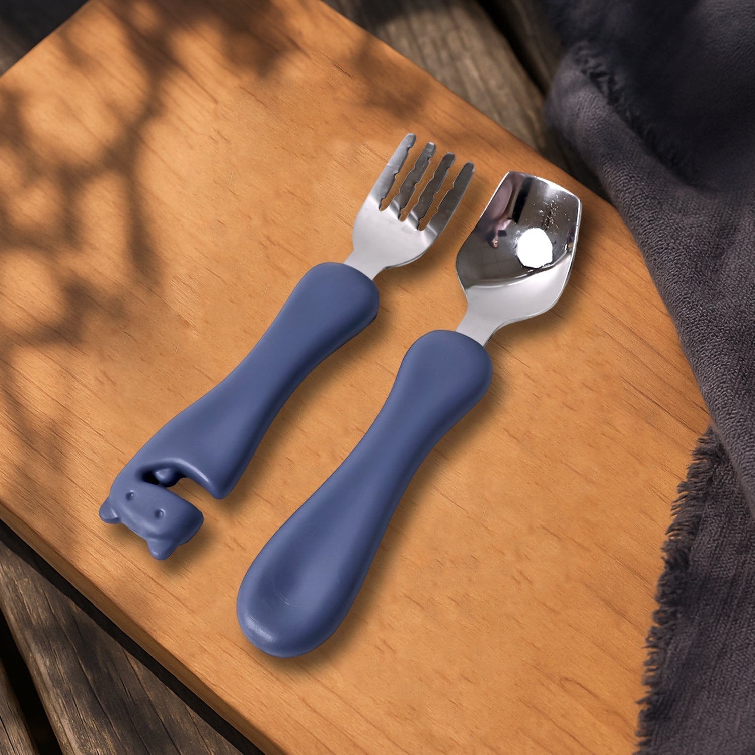 Supermom Foodie Stainless Steel Spoon & Fork (2 Pc Set) signaturekarts