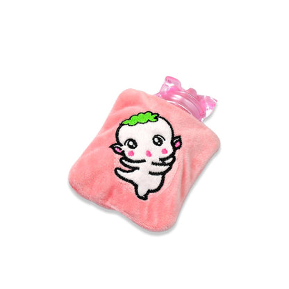 Pink Cartoon Small Hot Water Bag with Cover for Pain Relief signaturekarts