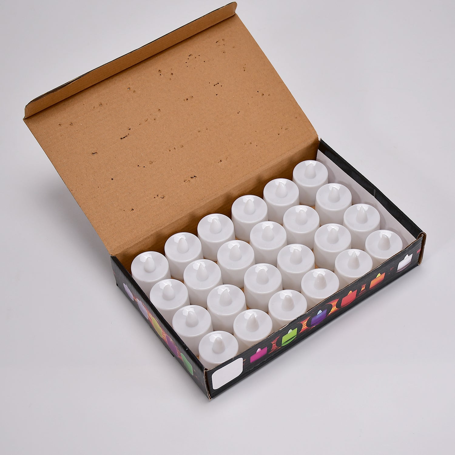 Red LED Tealights Smokeless Flameless Candles for Home Decor, Diwali (24 Pcs) signaturekarts