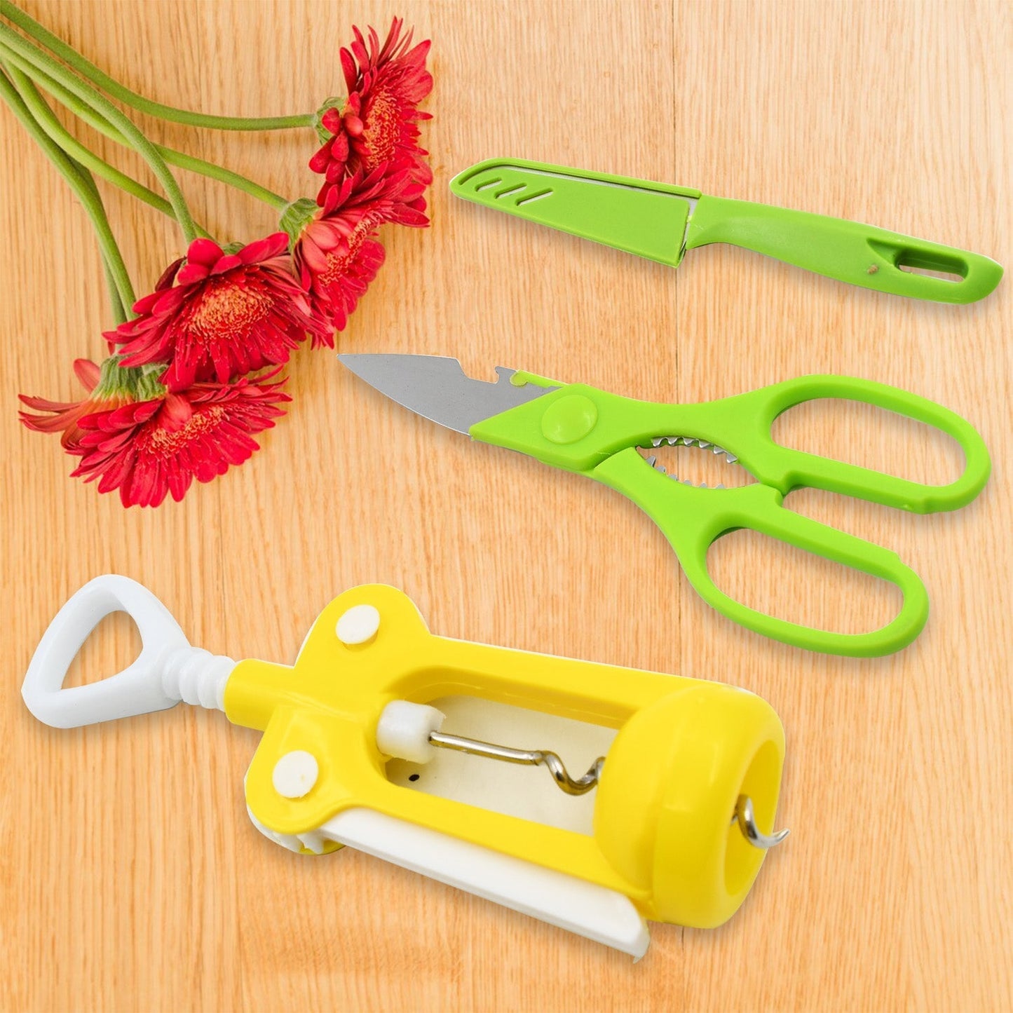 Multifunction Kitchen Tool Set – Stainless Steel & Plastic Knife and Scissors signaturekarts