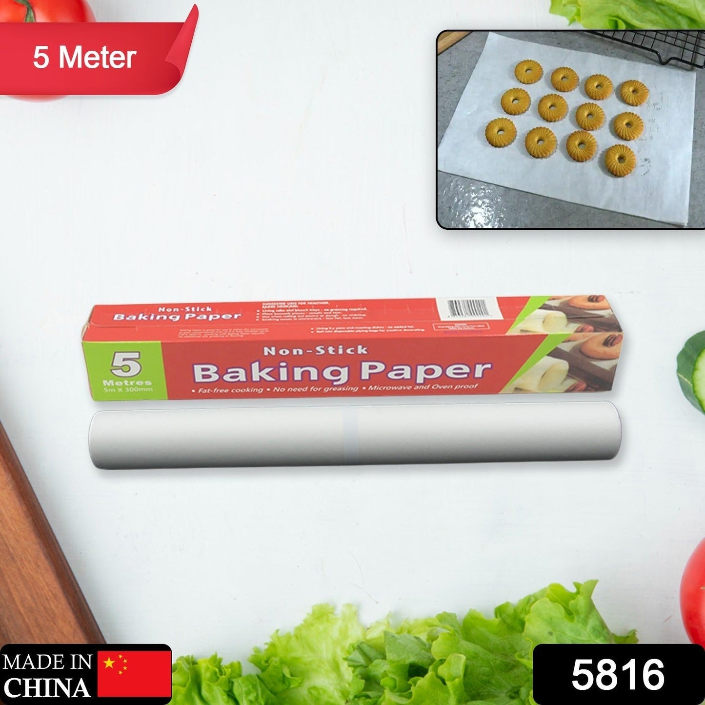 Non-Stick Parchment Paper – Easy Cleanup for Baking & Cooking (5 Mtr) signaturekarts