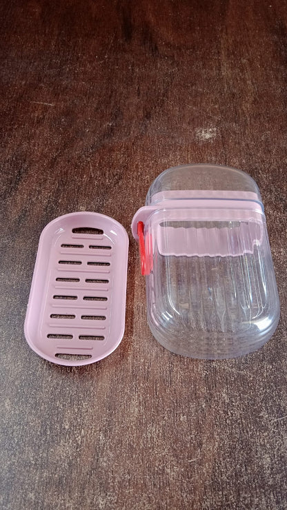 Multipurpose Plastic Soap Dish with Transparent Dust-Proof Lid, Sabudani (1 Pc) Signature kart