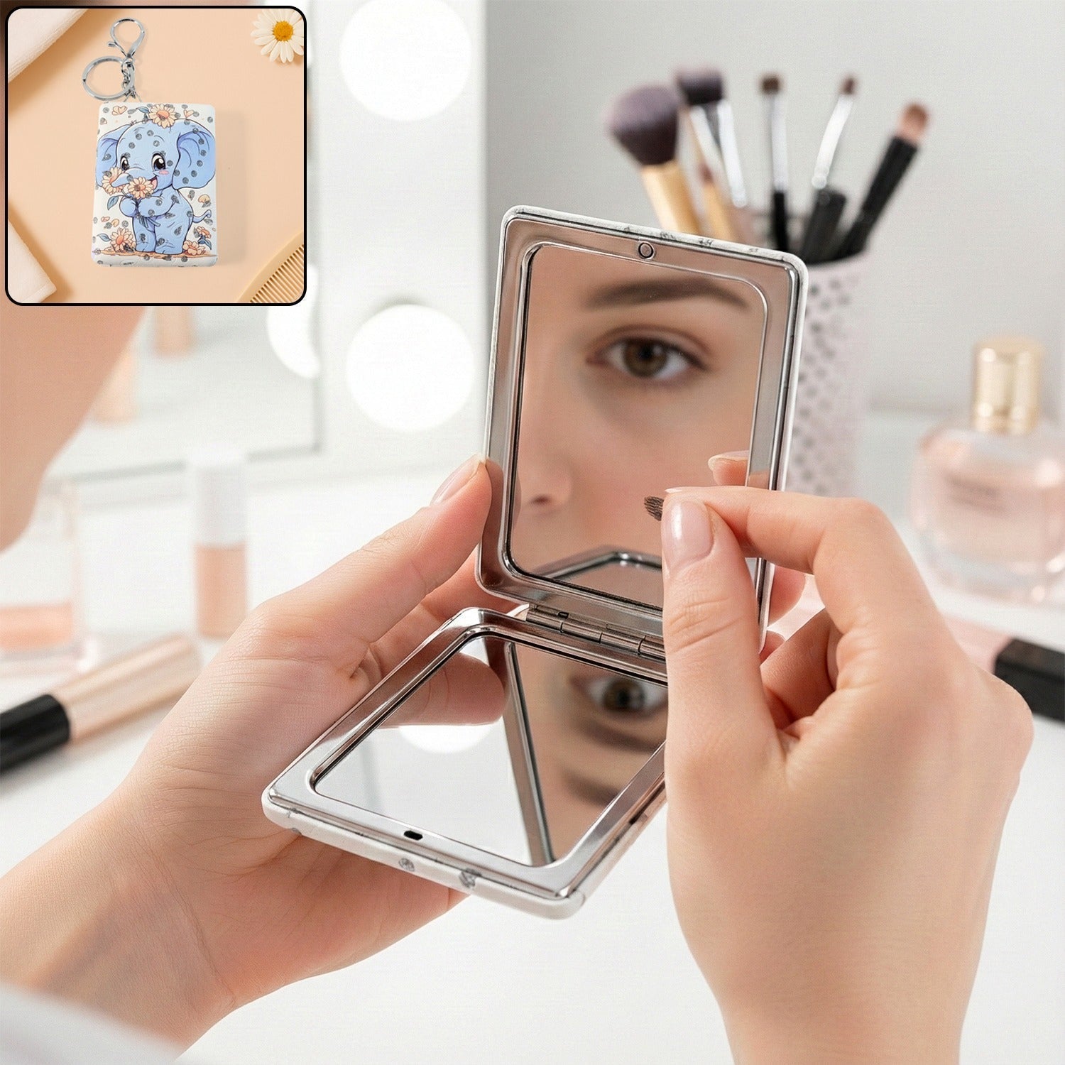 Foldable Mirror Keychain – (1 Pc) The Morsignaturekarts