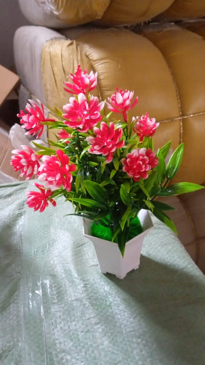Wild Artificial Flower Plant for Home & Office Decor (1 Pc, Cute Pot) signaturekarts