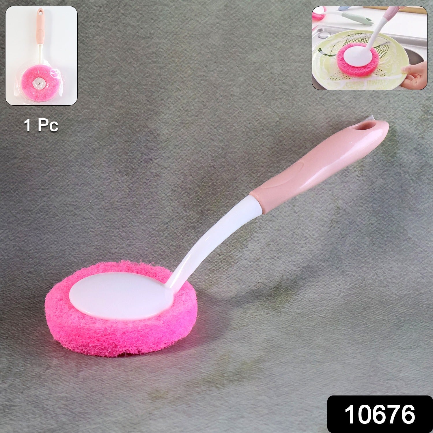 Long Handle Kitchen Dish Scrubber Brush (1 Pc) signaturekarts