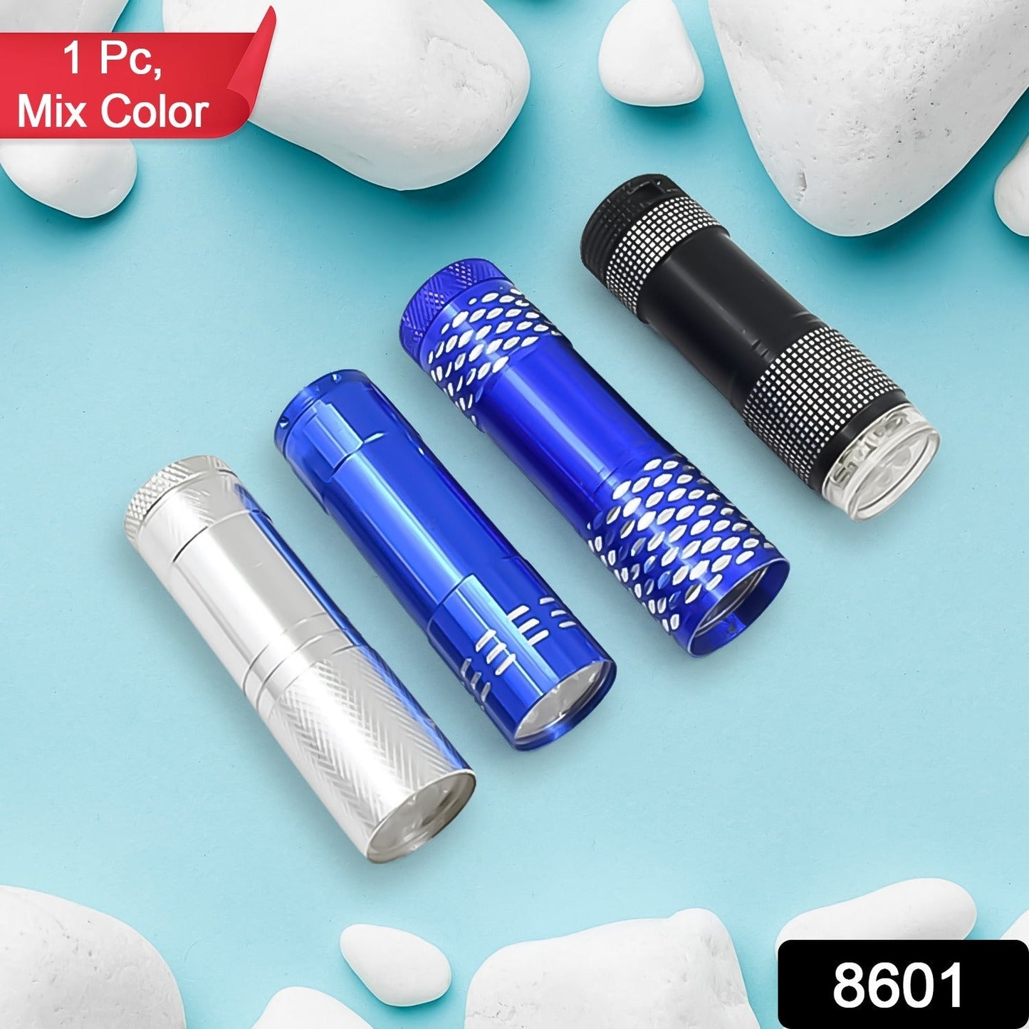 Portable Mini Torch – 9 LED Pocket Flashlight, Battery Operated (Mix Color) signaturekarts
