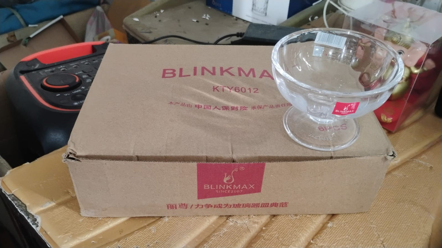Premium Glass Ice Cream Dessert Bowl 6 Pc Set signaturekarts