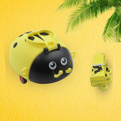 Cute Plastic Bug Shape Water Bottle with adjustable shoulder strap, 4 wheel &  Straw, portable drinking cup Water Bottle For Kids | Water Bottle | Return Gift For Kids | Water Bottle With Straw | School Kinds Water Bottle (1 Pc) signaturekarts