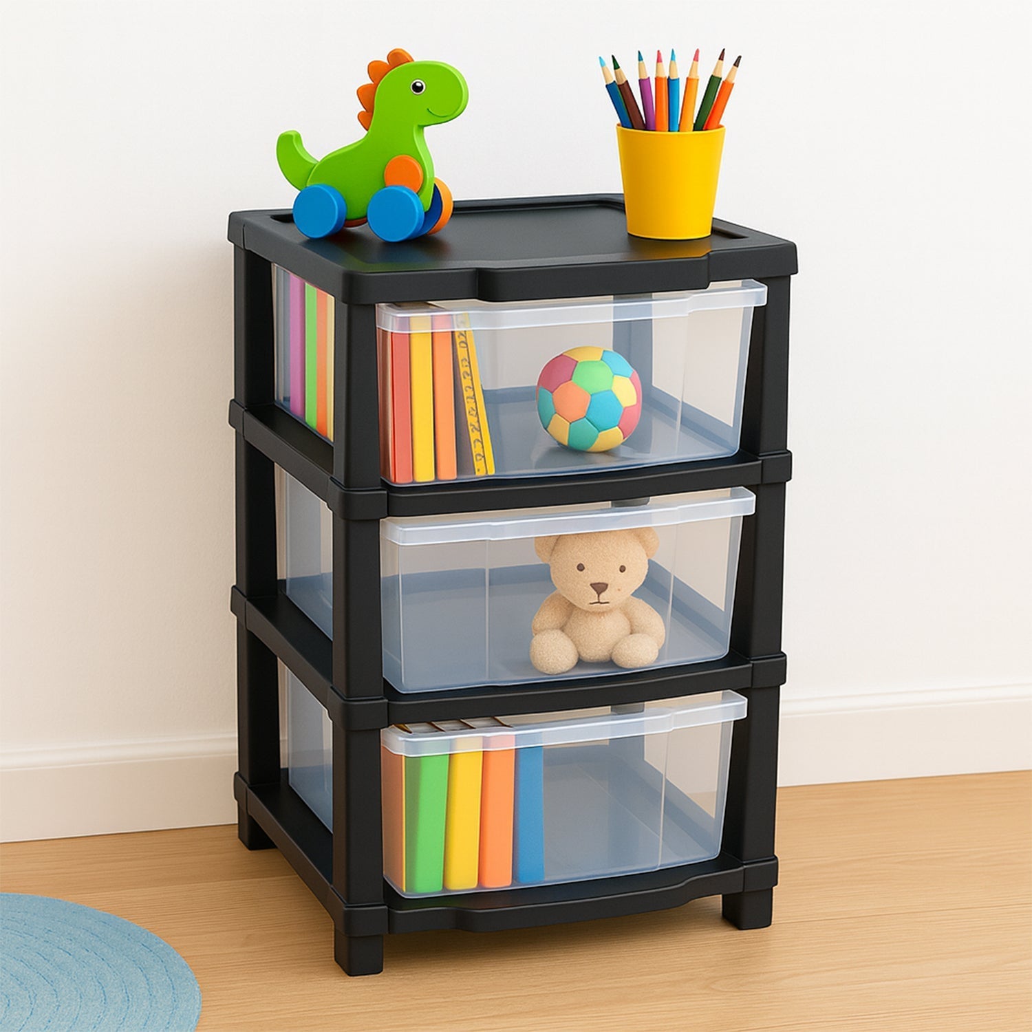 3-Layer Classic Transparent Drawer Storage Organizer signaturekarts