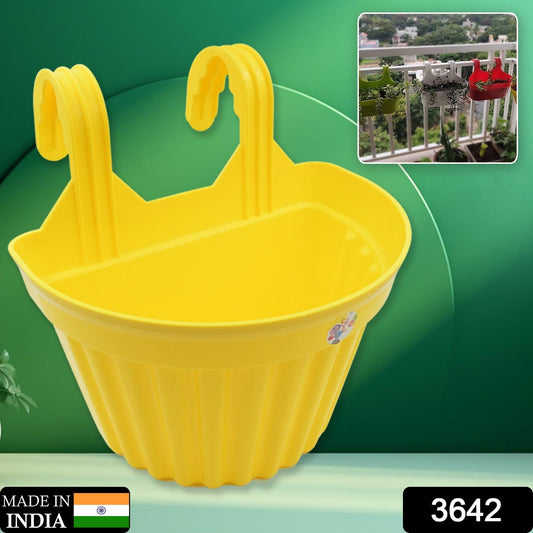 Multicolor Hanging Plastic Planters Orchid Relling , For Plantation,(1pc) signaturekarts