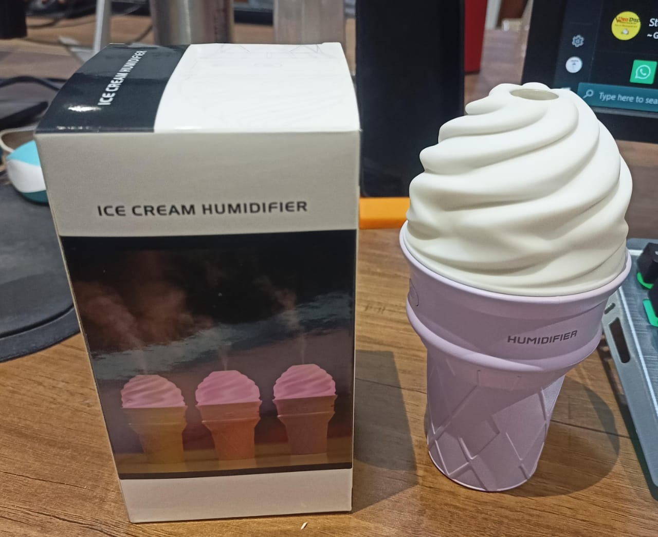 Ice Cream Cone Shape Air Freshener Humidifier (1Pc / Purple ) Signature kart
