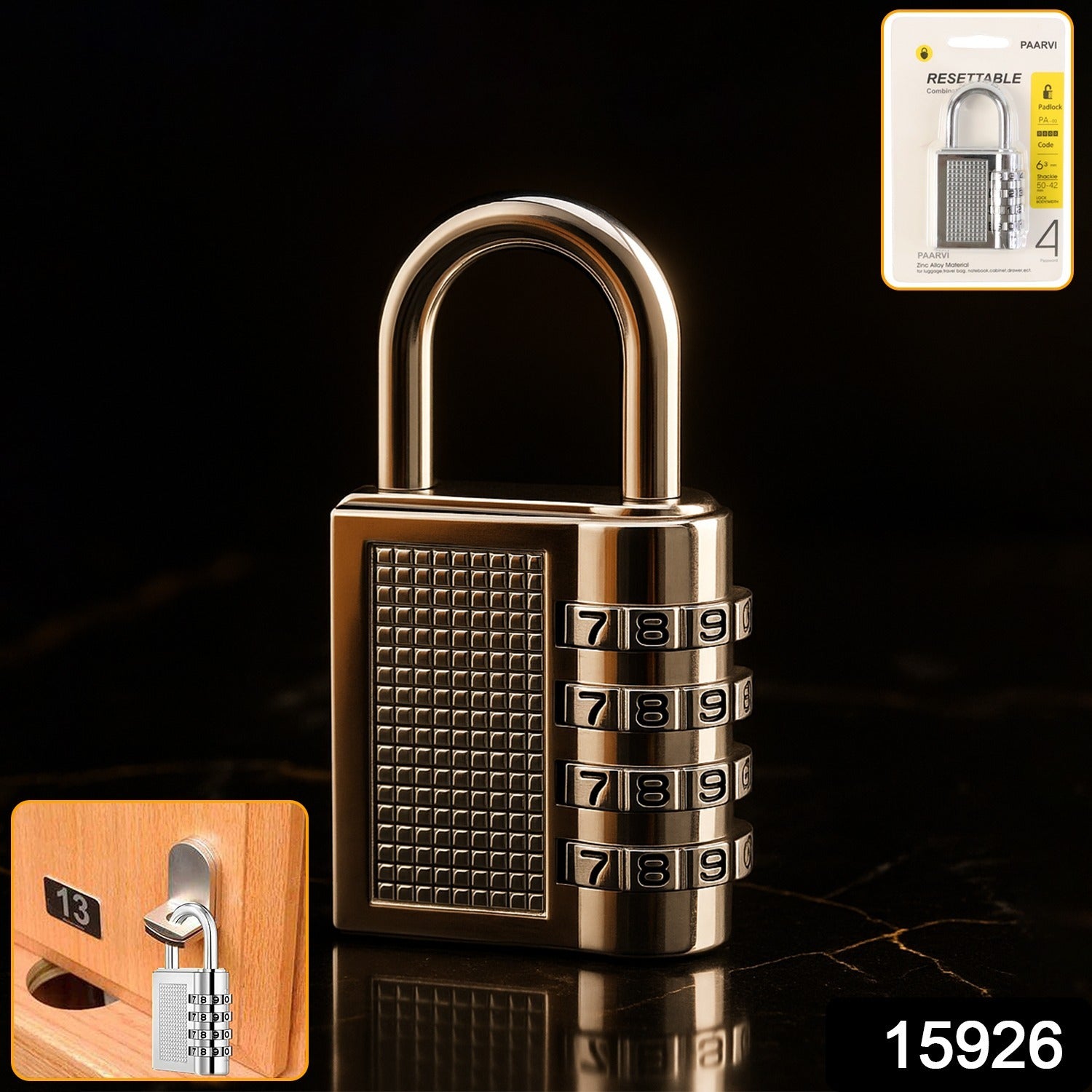 Heavy-Duty 4-Digit Resettable Combination Padlock (1 Pc) The Morsignaturekarts