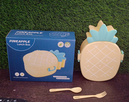 Kids Lunch Box Cute Pineapple Shaped Bento Box with Fork Spoon Snack Container signaturekarts