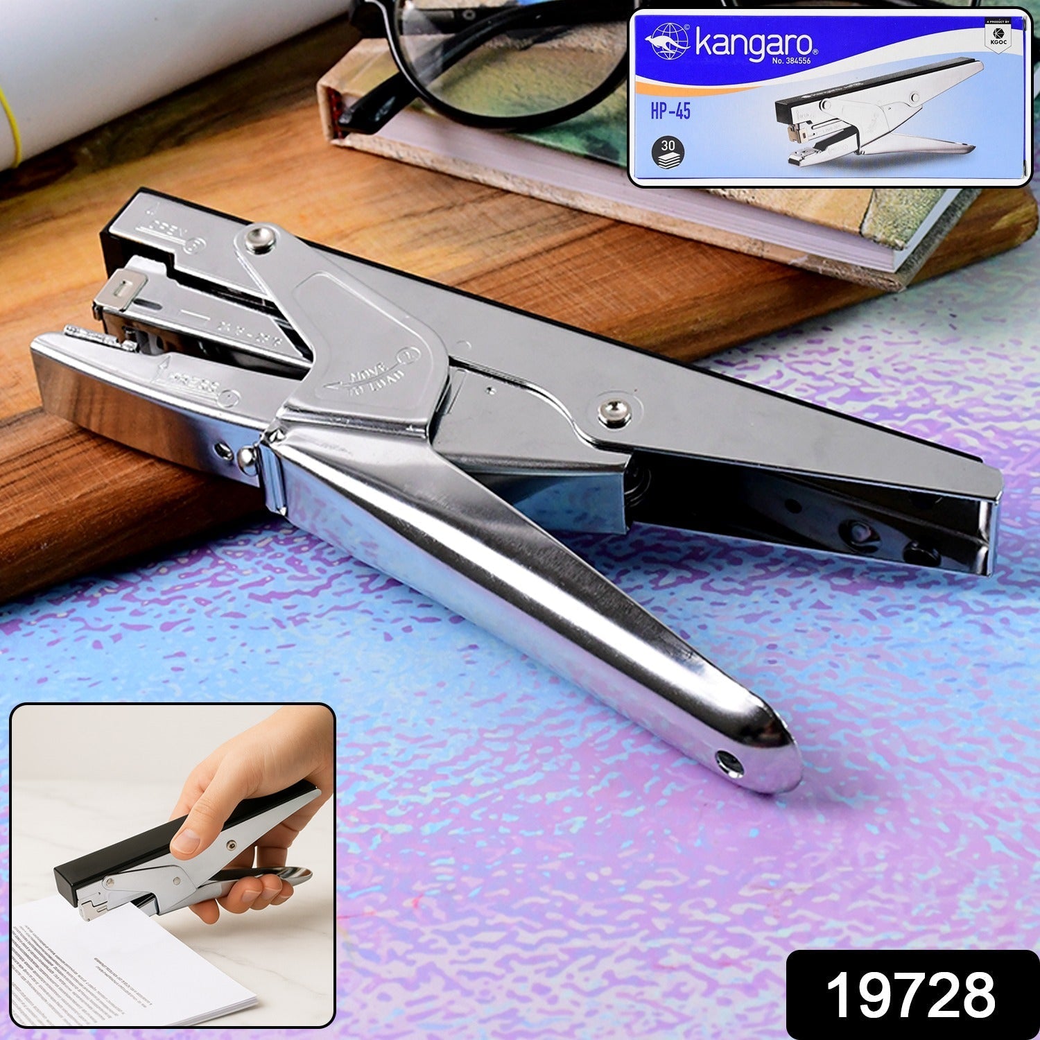 Kangaro HP-45 Heavy Duty Plier Stapler with Metal Body signaturekarts