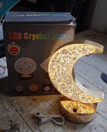 Moon Crystal Touch Table Lamp with 3 Color Dimmable USB Night Light signaturekarts