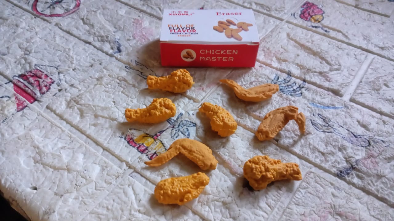 Cute Chicken Wing & Leg Erasers for Kids & Students (8 Pc Set) signaturekarts