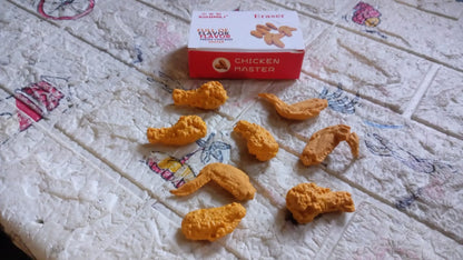 Cute Chicken Wing & Leg Erasers for Kids & Students (8 Pc Set) signaturekarts
