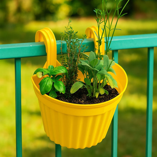 Multicolor Hanging Plastic Planters Orchid Relling , For Plantation,(1pc) signaturekarts