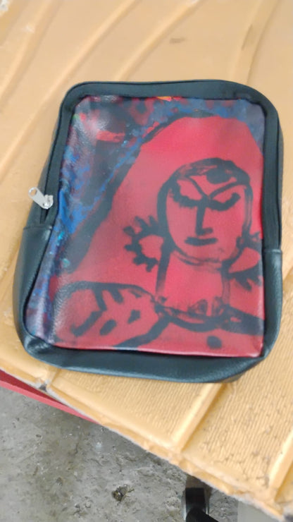 Handcrafted Multipurpose Zipper Pouch with Traditional Art Print (1 Pc) Signature Kart