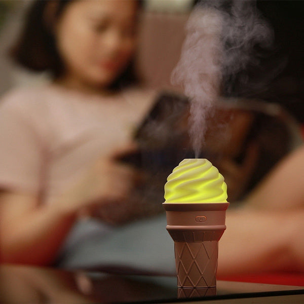 Ice Cream Design LED Humidifier for Freshening Air & Fragrance (Multicoloured) signaturekarts