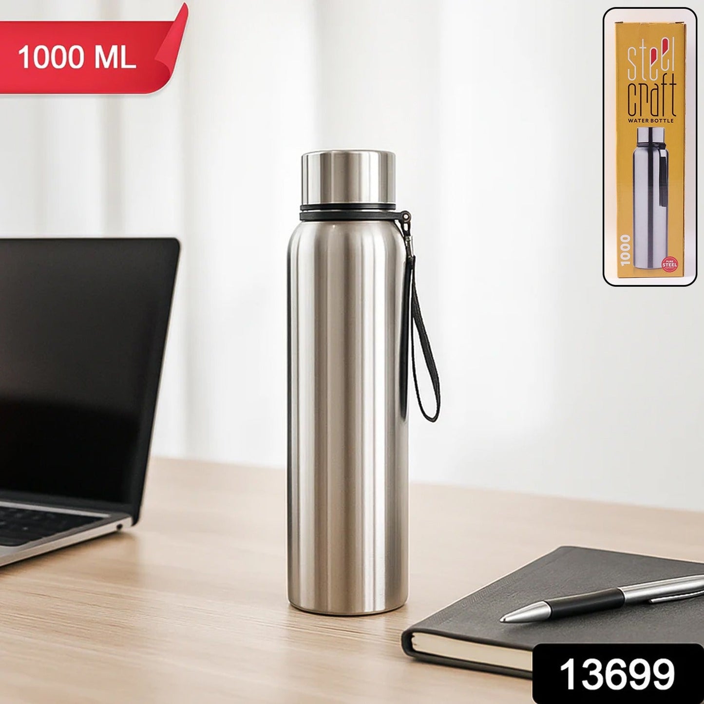 Stainless Steel Vacuum-Insulated Drink Water Bottle (1000 ML) Signaturekarts