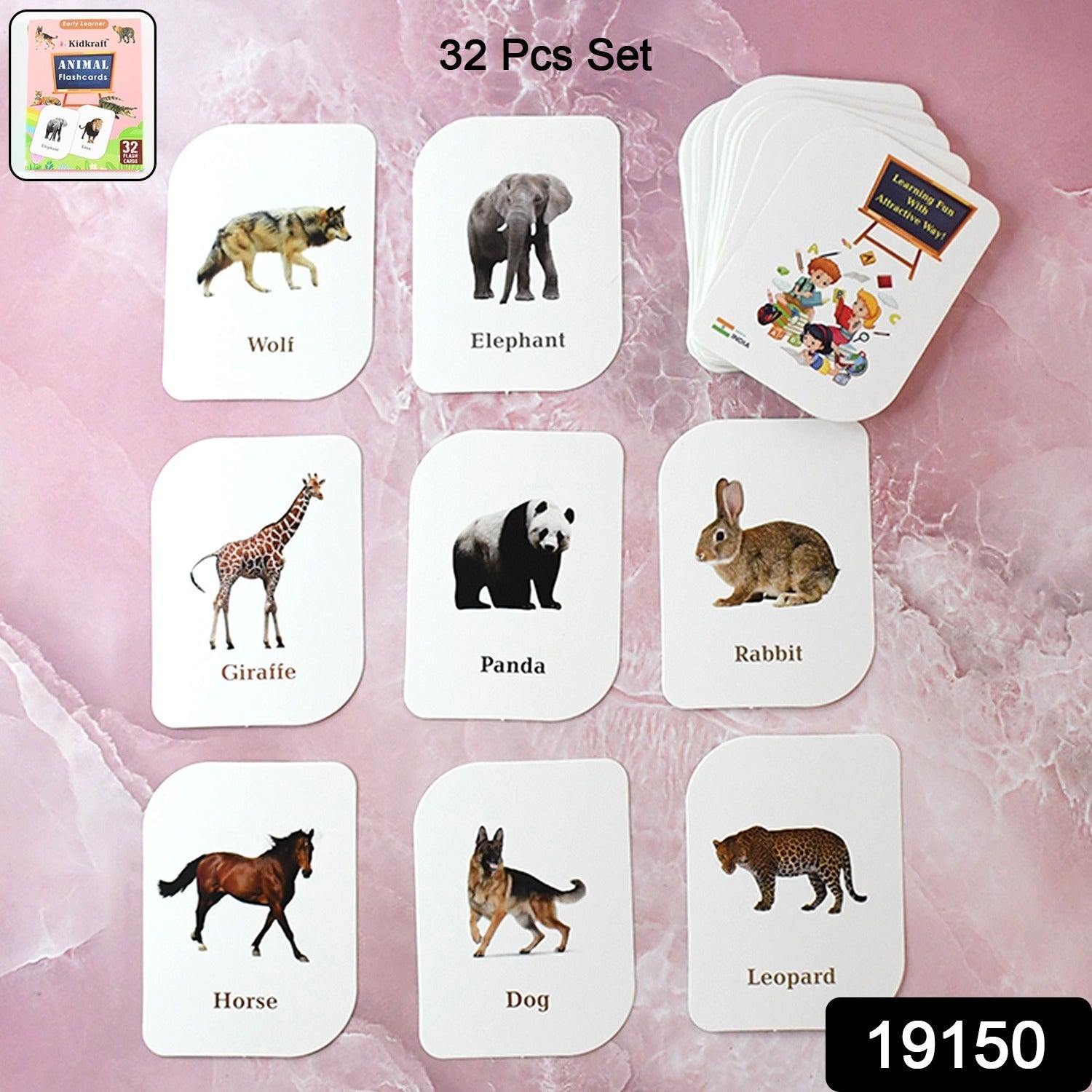 Kidkraft 32-Piece Animal Flash Cards Set Signature kart
