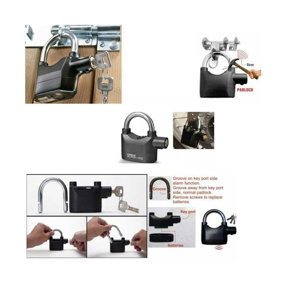 Anti Theft Security Pad Lock with Smart Alarm signaturekarts