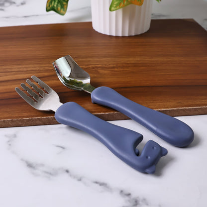Supermom Foodie Stainless Steel Spoon & Fork (2 Pc Set) signaturekarts