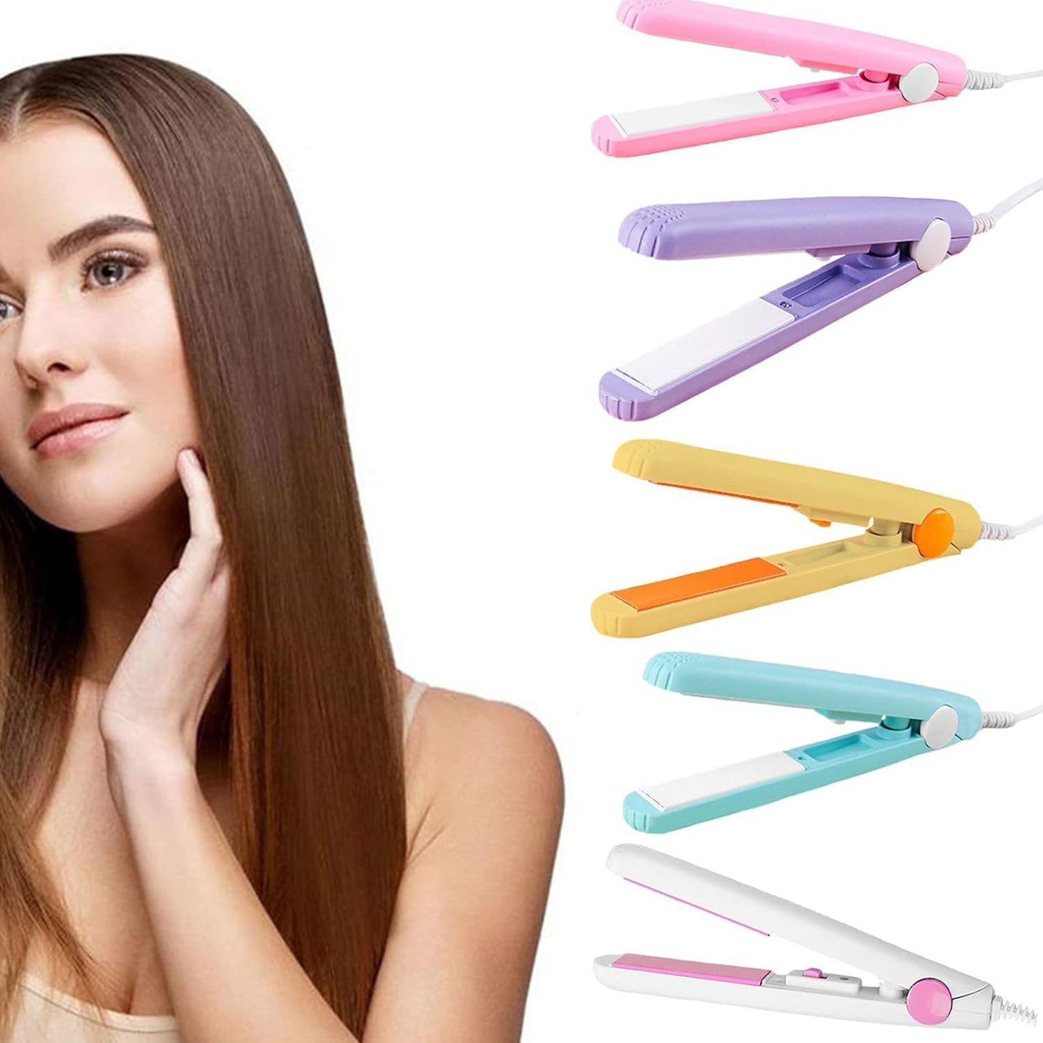 Beauty and Personal Care Professional Ceramic Plate Mini Hair Styler Straightener and Curler signaturekarts