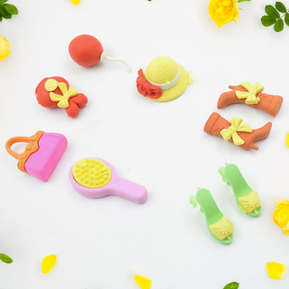 Fancy & Stylish Mini Erasers for Kids (9 Pc Set) - Fun Designs, Party Favors signaturekarts