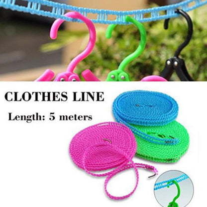 Clothesline Drying Nylon Rope with Hooks Signaturekarts