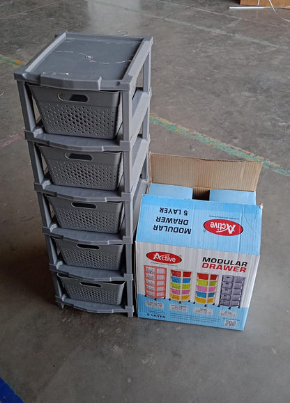 Multi-Purpose Anti-Slip 5 Layer Modular Drawer Storage System (68×33 Cm) Your Brand