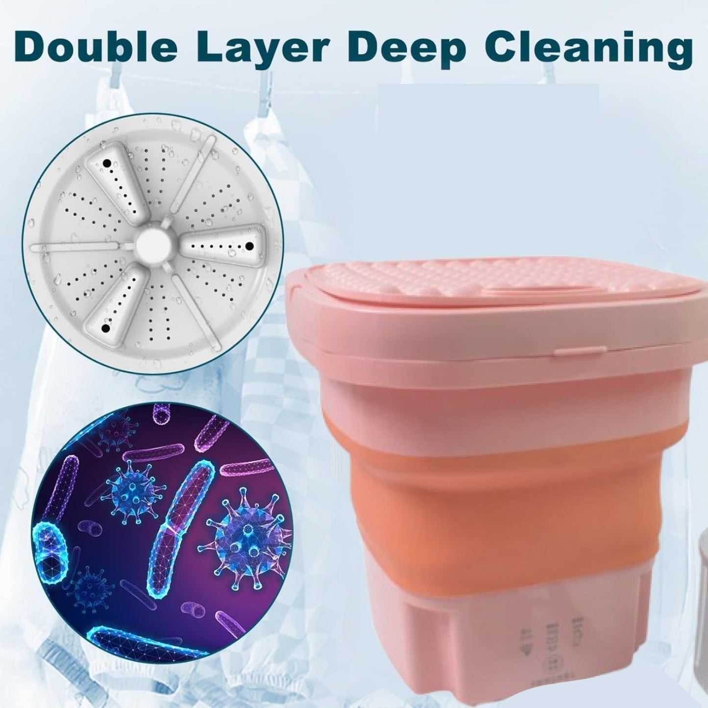 Portable Washing Machine, Foldable Washer and Dryer Combo (1 Set / Mix Color) Signaturekarts