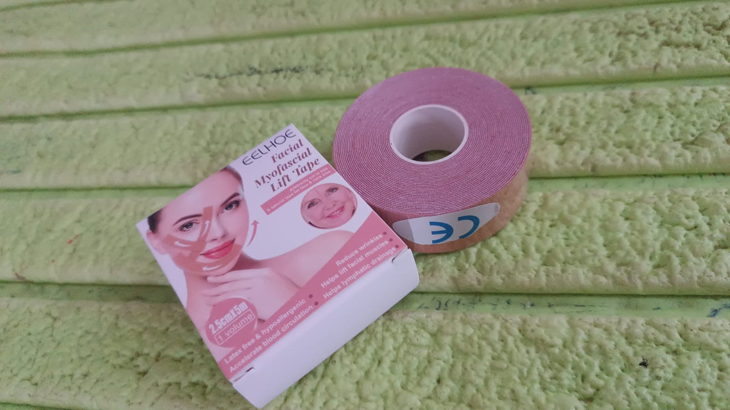 Face Lifting Tape, Myofascial Face Tightening Tape, 2.5 cm x 5 m (1 Pc) Signaturekarts
