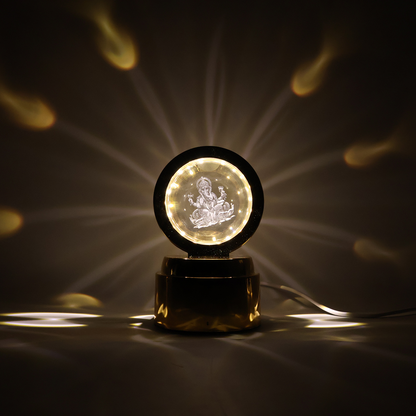 Ganpati Bapa 3D Crystal Ball Night Light with LED Illumination (1 Pc) The Morsignaturekarts