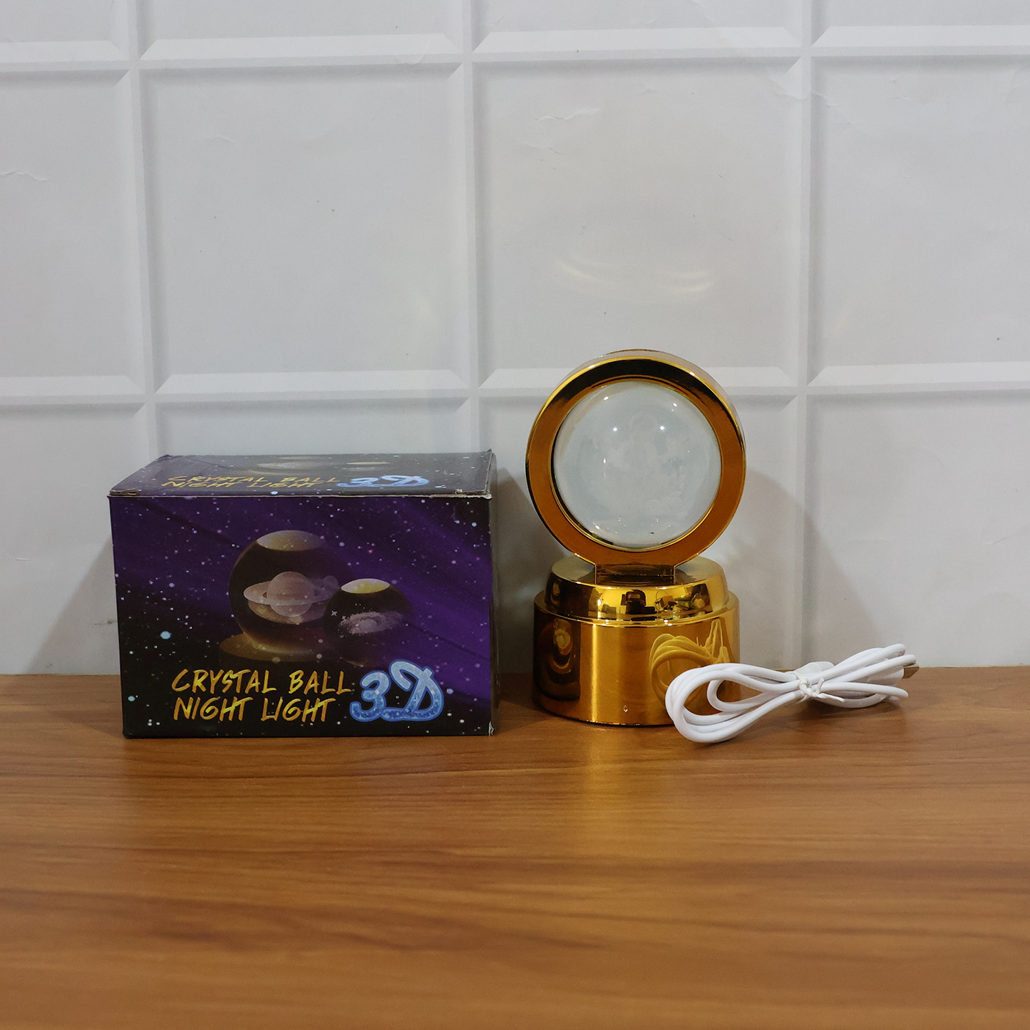 Ganpati Bapa 3D Crystal Ball Night Light with LED Illumination (1 Pc) The Morsignaturekarts