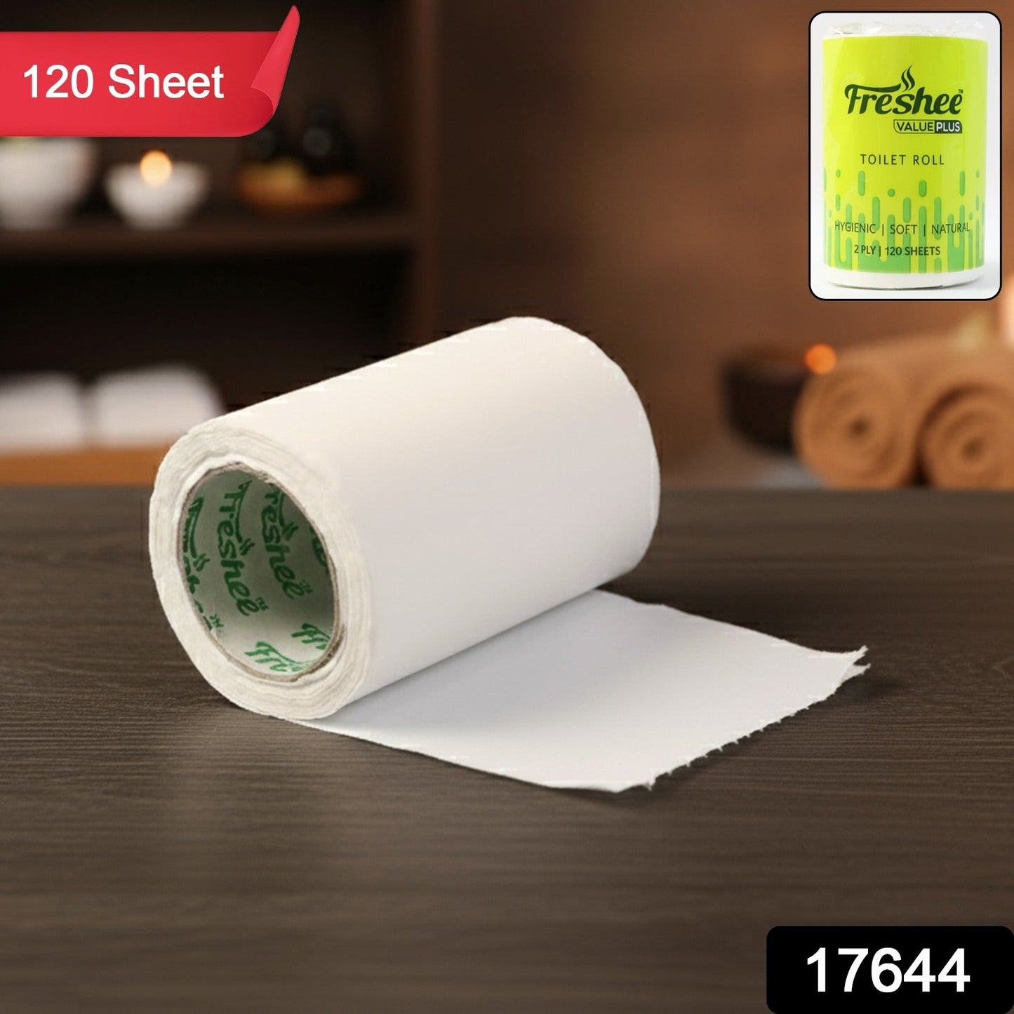 Freshee Ultra-Soft 2-Ply Toilet Roll — 120  Sheets Per Roll (10x10 Cm) signaturekarts